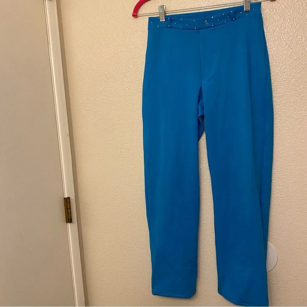 Kelle dance costume aqua blue 2 piece pants NEW SUITS YOU LEOTARD 5349 SA